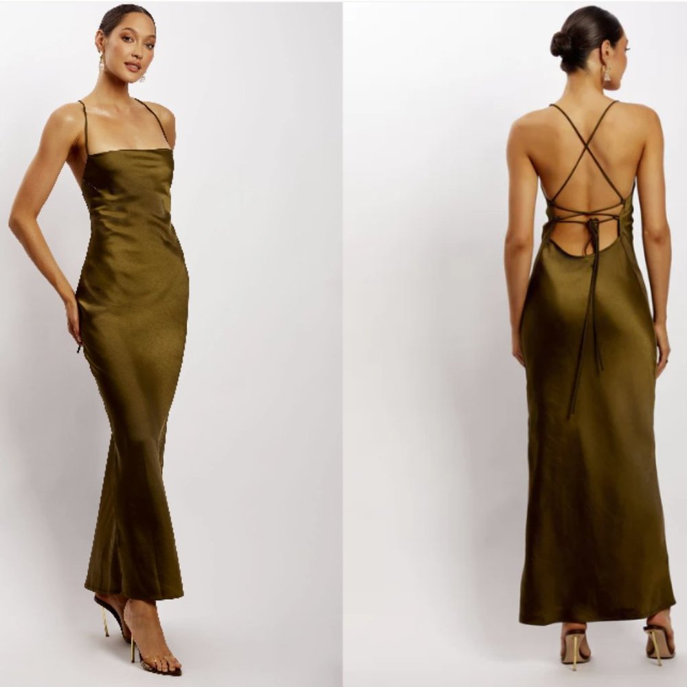 Meshki - SYDNEY Dress in Size XS (X-Small) and Color Khaki